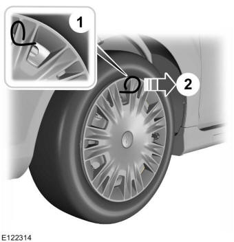 1. Introduzca el extractor de tapacubos. 2. Desmonte el tapacubos.