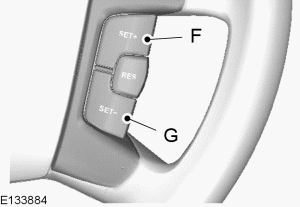 Pulse el interruptor F para aumentar la velocidad ajustada o el interruptor G